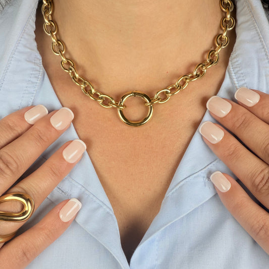 COLLIER ACIER INOXYDABLE JOY GOLD